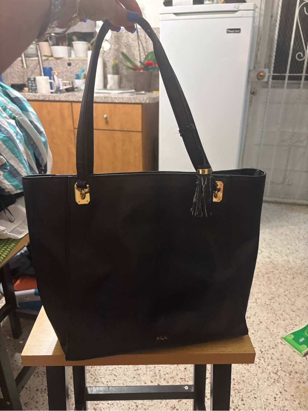 Lauren Ralph Lauren leather black tote